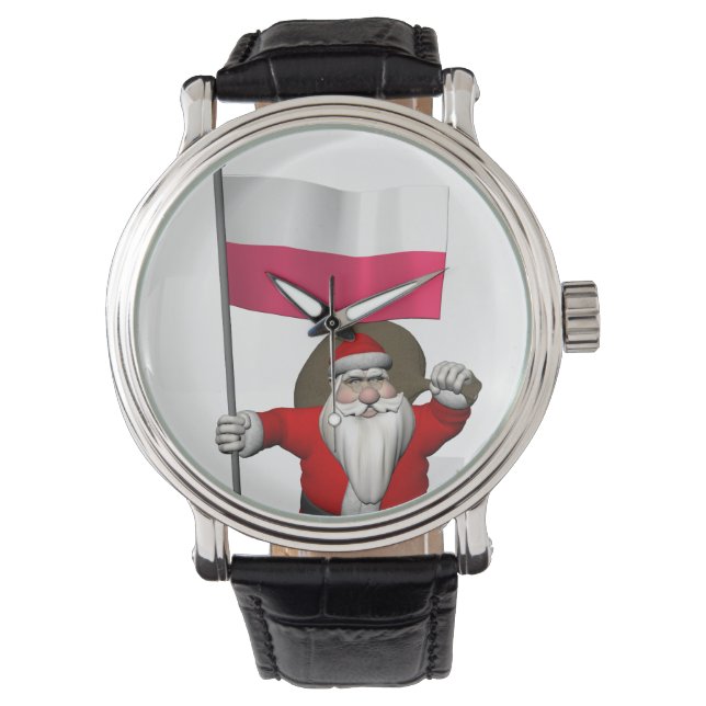 Sinterklaas met vlag van Polen Horloge (Voorkant)