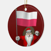 Sinterklaas met vlag van Polen Keramisch Ornament (Links)