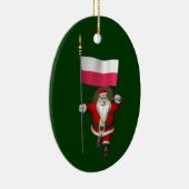 Sinterklaas met vlag van Polen Keramisch Ornament (Rechts)