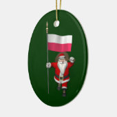 Sinterklaas met vlag van Polen Keramisch Ornament (Links)