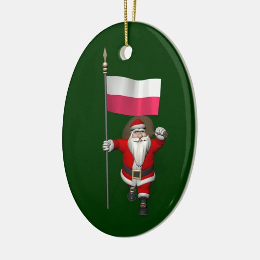 Sinterklaas met vlag van Polen Keramisch Ornament (Links)