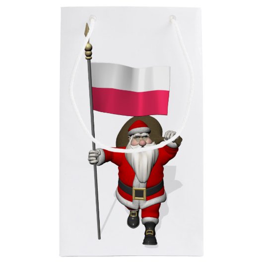 Sinterklaas met vlag van Polen Klein Cadeauzakje (Achterkant)