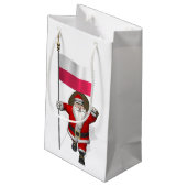 Sinterklaas met vlag van Polen Klein Cadeauzakje (Achterkant Gekanteld)