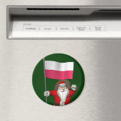 Sinterklaas met vlag van Polen Magneet (Insitu (Vaatwasser))
