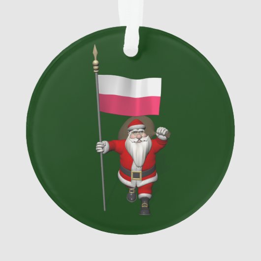 Sinterklaas met vlag van Polen Ornament (achterkant)