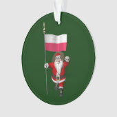Sinterklaas met vlag van Polen Ornament (voorkant)
