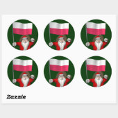 Sinterklaas met vlag van Polen Ronde Sticker (Vel)