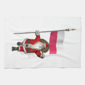 Sinterklaas met vlag van Polen Theedoek (Horizontaal)