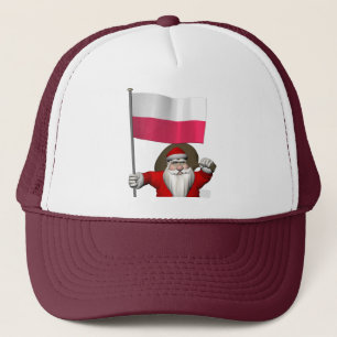 Sinterklaas met vlag van Polen Trucker Pet