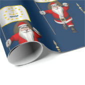 Sinterklaas met vlag van Rhode Island Cadeaupapier (Rol Hoek)