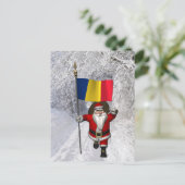 Sinterklaas met vlag van Roemenië Briefkaart (Staand voorkant)