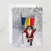 Sinterklaas met vlag van Roemenië Briefkaart (Voorkant / Achterkant)