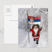 Sinterklaas met vlag van Servië Briefkaart (Voorkant / Achterkant)