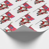 Sinterklaas met vlag van Tennessee Cadeaupapier (Hoek)