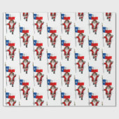 Sinterklaas met vlag van Texas Cadeaupapier (Vlak)