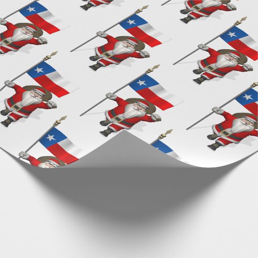 Sinterklaas met vlag van Texas Cadeaupapier (Hoek)