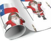 Sinterklaas met vlag van Texas Cadeaupapier (Rol Hoek)