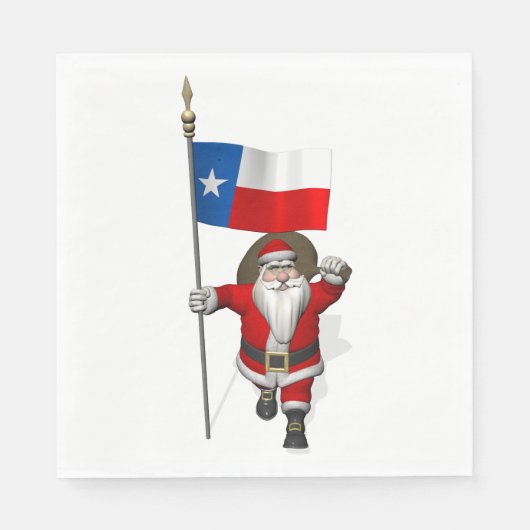 Sinterklaas met vlag van Texas Servetten (Voorkant)