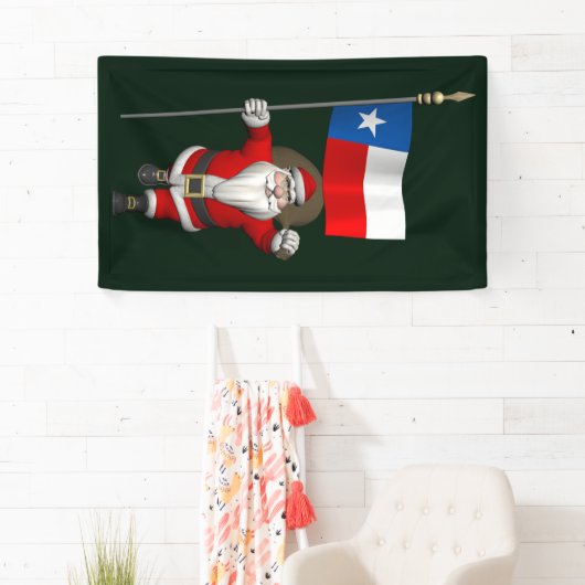 Sinterklaas met vlag van Texas Spandoek (Insitu)