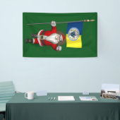 Sinterklaas met vlag van Trenton New Jersey Spandoek (Beurs)