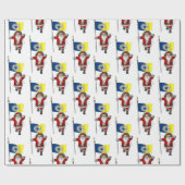 Sinterklaas met vlag van Trenton NJ Cadeaupapier (Vlak)