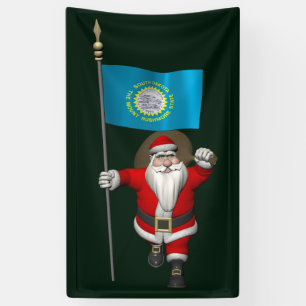 Sinterklaas met vlag van Zuid-Dakota Spandoek