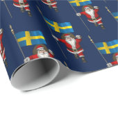 Sinterklaas met vlag van Zweden Cadeaupapier (Rol Hoek)