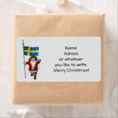 Sinterklaas met vlag van Zweden Etiket (Insitu)