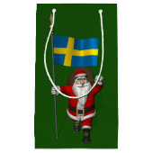 Sinterklaas met vlag van Zweden Klein Cadeauzakje (Voorkant)