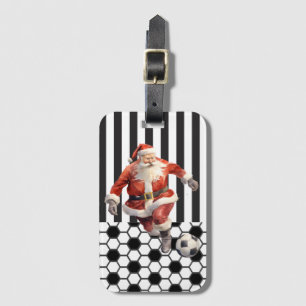 Sinterklaas met voetbalthema bagagelabel