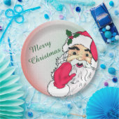Sinterklaas met vrolijke kersttekst papieren bordje (Feest)