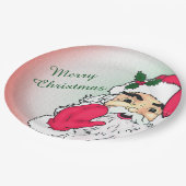 Sinterklaas met vrolijke kersttekst papieren bordje (Gekanteld)