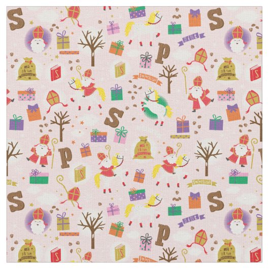 Sinterklaas met wit Paard Stof (Close Up)