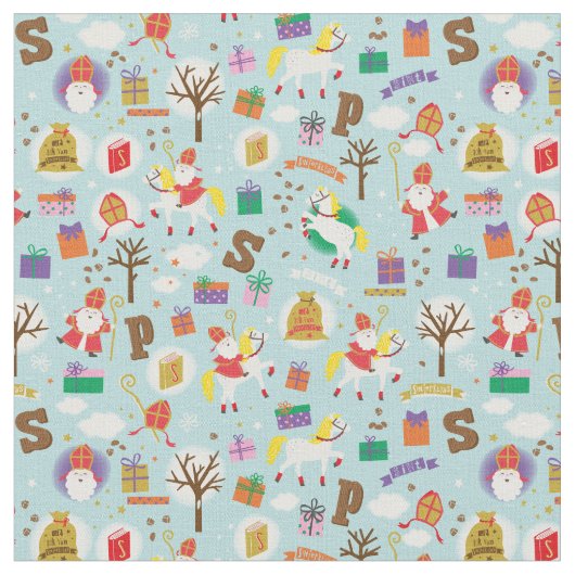 Sinterklaas met wit Paard Stof (Close Up)