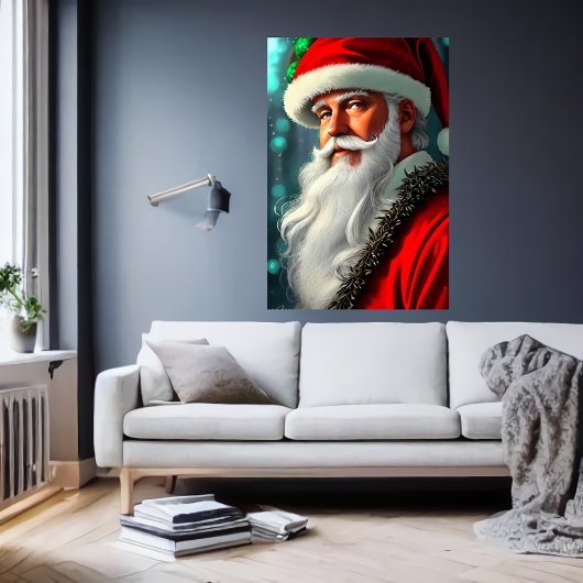 Sinterklaas met witte baard | AI Art Poster