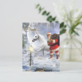 Sinterklaas met witte paarden feestdagenkaart (Staand voorkant)