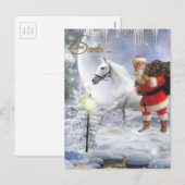 Sinterklaas met witte paarden feestdagenkaart (Voorkant / Achterkant)
