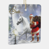 Sinterklaas met witte paarden keramisch ornament (Rechts)