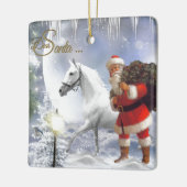 Sinterklaas met witte paarden keramisch ornament (Links)