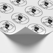 Sinterklaas met zak zwart en wit cadeaupapier (Hoek)