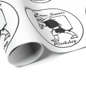 Sinterklaas met zak zwart en wit cadeaupapier (Rol Hoek)