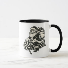 Sinterklaas met zoete, zwarte en witte raket. mok