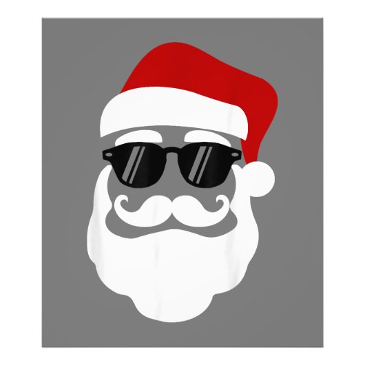 Sinterklaas met Zonnebril Grappig kerstontwerp Foto Afdruk (Voorkant)