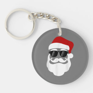 Sinterklaas met Zonnebril Grappig kerstontwerp Sleutelhanger