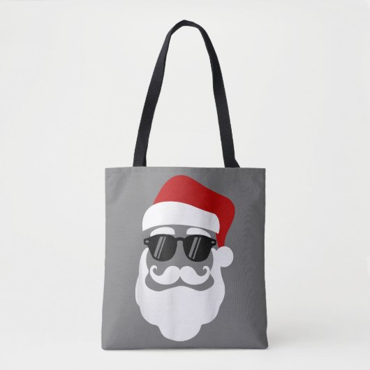 Sinterklaas met Zonnebril Grappig kerstontwerp Tote Bag (Voorkant)