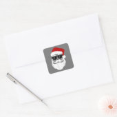 Sinterklaas met Zonnebril Grappig kerstontwerp Vierkante Sticker (Envelop)