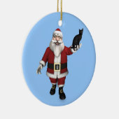 Sinterklaas met zwarte kat keramisch ornament (Rechts)