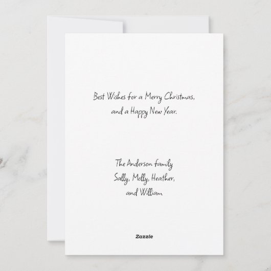 Sinterklaas, mevrouw Claus en Rudolph het rendier Feestdagenkaart (Achterkant)