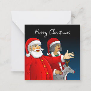 Sinterklaas, mevrouw Claus en Rudolph het rendier Notitiekaartje