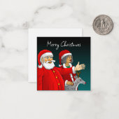 Sinterklaas, mevrouw Claus en Rudolph het rendier Notitiekaartje (Voorkant / Achterkant in situ)